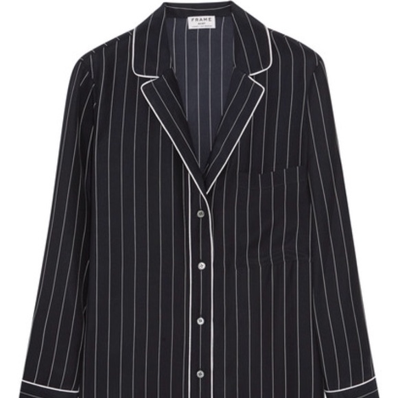 Frame Denim Tops - FRAME Denim Pajama Blouse Navy Stripe